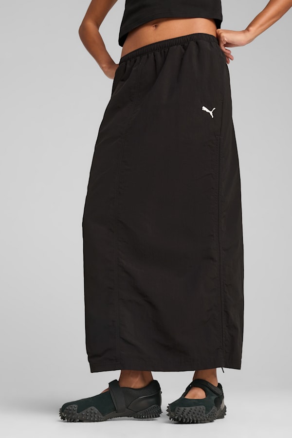 WARDROBE Essentials Woven Maxi Skirt Women, PUMA Black, extralarge