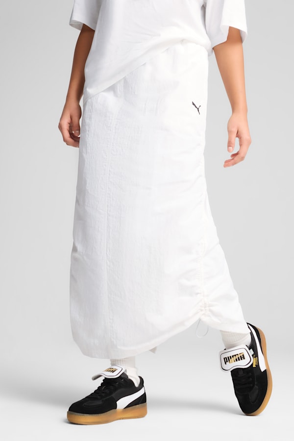 WARDROBE Essentials Woven Maxi Skirt Women, PUMA White, extralarge