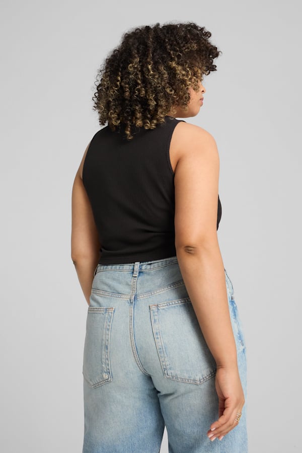 WARDROBE Essentials Ribbed Crop Top Women, PUMA Black, extralarge