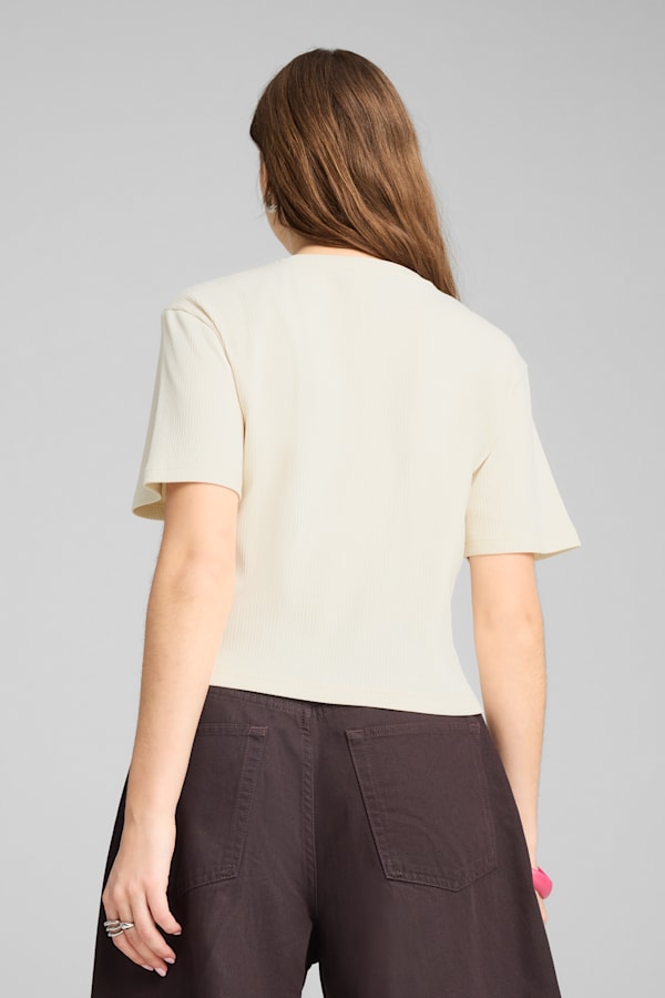 WARDROBE Essentials Ribbed Relaxed Tee Women, Alpine Snow, extralarge