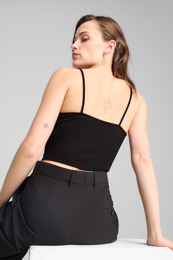 WARDROBE Essentials Ribbed Tank Top Women, PUMA Black, extralarge