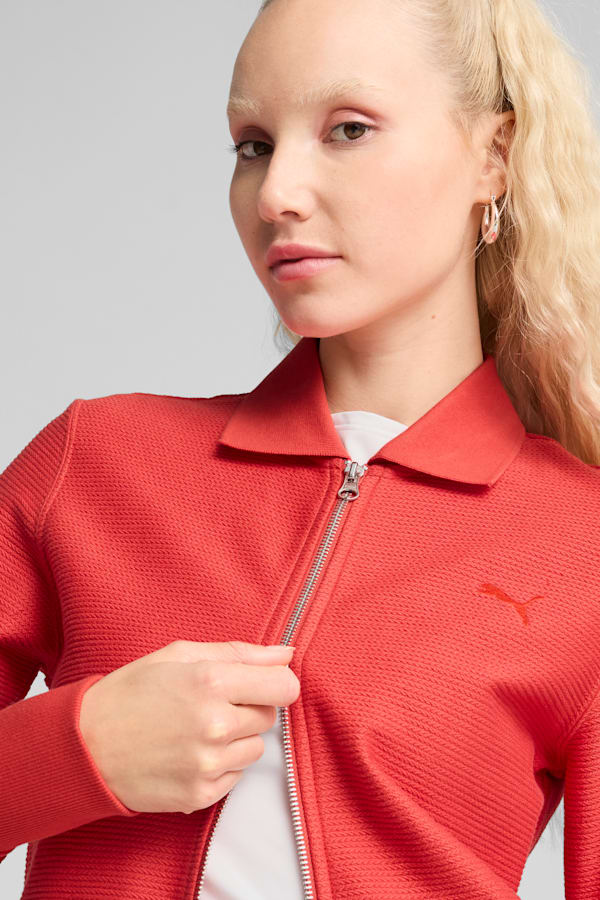 PREMIUM Essentials Knitted Cardigan Women, Red Fire, extralarge
