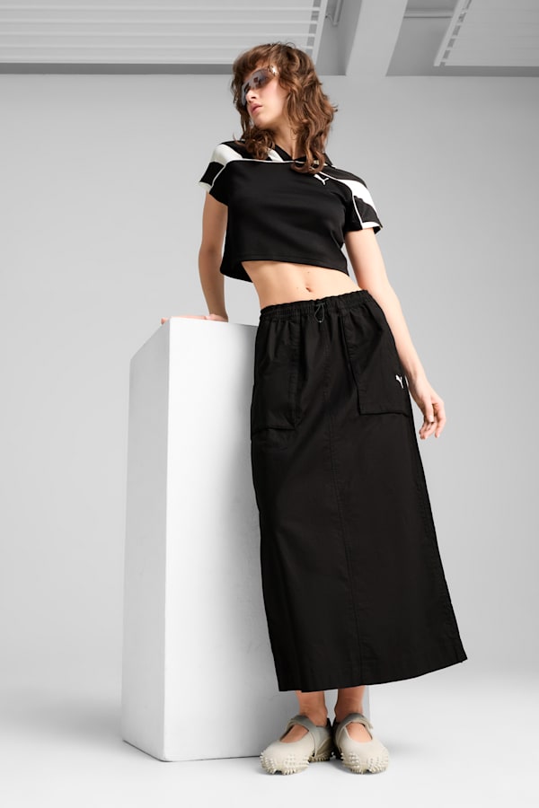 FUTURE.PUMA.ARCHIVE Zip-Off Maxi Woven Skirt Women, PUMA Black, extralarge