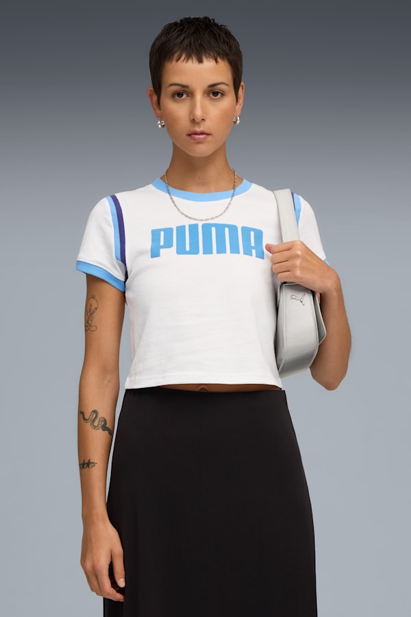 FUTURE.PUMA.ARCHIVE Graphic Baby Tee Women, PUMA White, extralarge