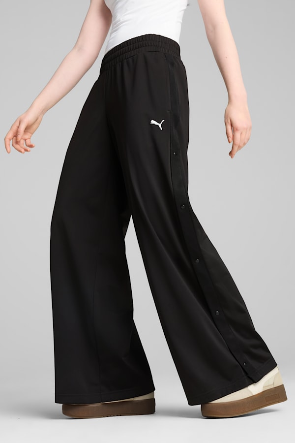 WARDROBE Essentials Low Rise Popper Pants Women, PUMA Black, extralarge