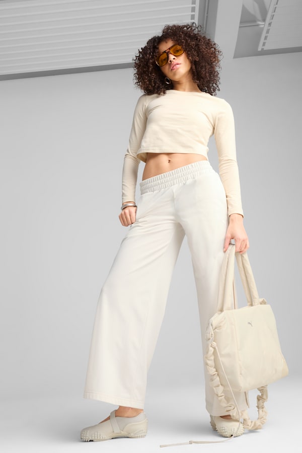 WARDROBE Essentials Low Rise Popper Pants Women, Alpine Snow, extralarge