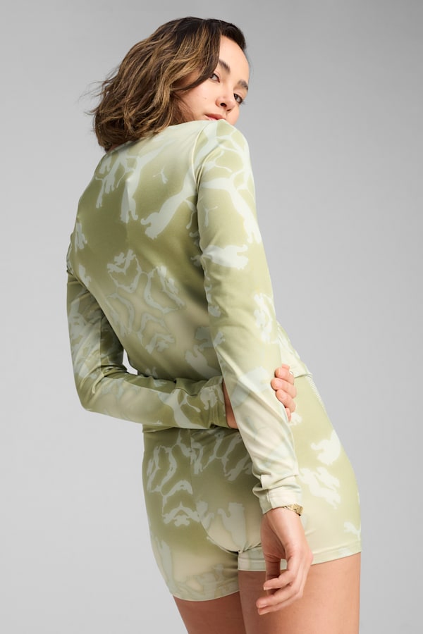 DARE TO Long Sleeve Tee Women, Pistachio Green-AOP, extralarge-GBR