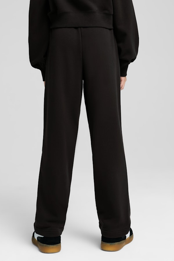 Wardrobe Essentials Relaxed Wide Leg Sweatpants Youth, PUMA Black, extralarge-GBR