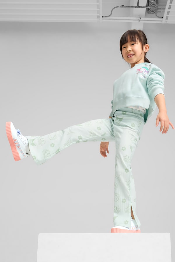 PUMA x HELLO KITTY AND FRIENDS Ribbed Flared Leggings Kids, Peaceful Blue, extralarge-GBR