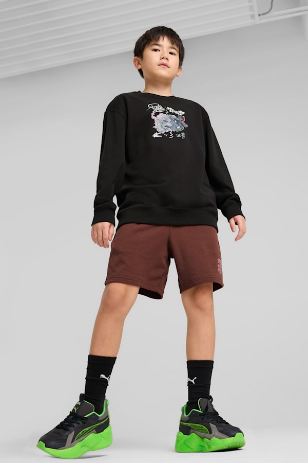 PUMA x TMNT Relaxed Graphic Crew Youth, PUMA Black, extralarge-GBR