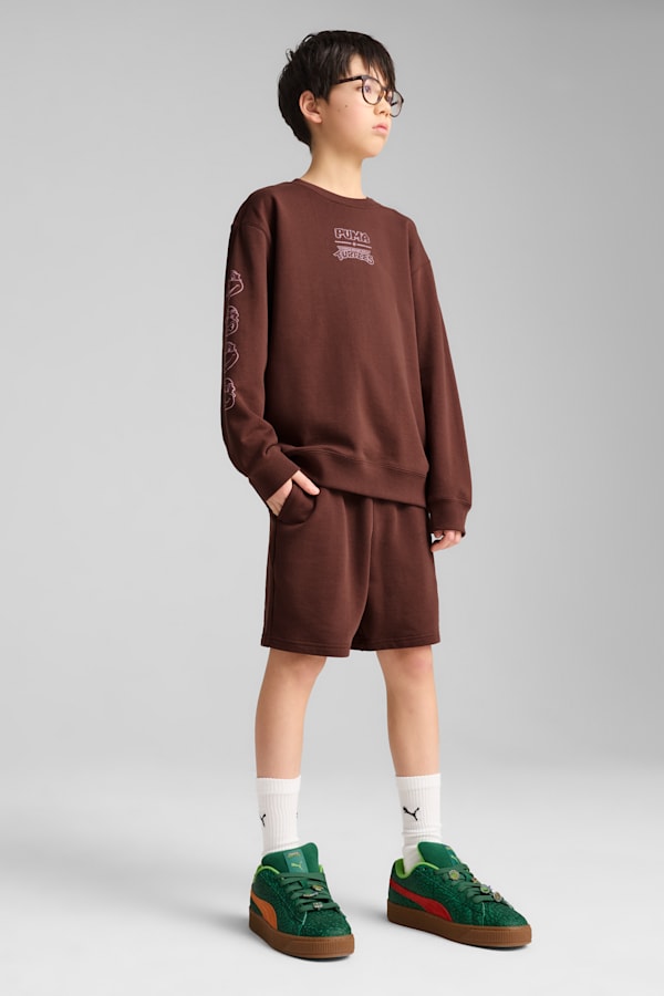 PUMA x TMNT Relaxed Graphic Crew Youth, Chocotart, extralarge-GBR