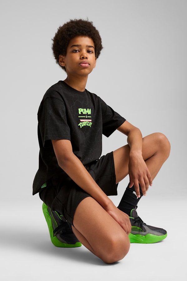 PUMA x TMNT Relaxed All-Over Print Tee Youth, PUMA Black, extralarge-GBR