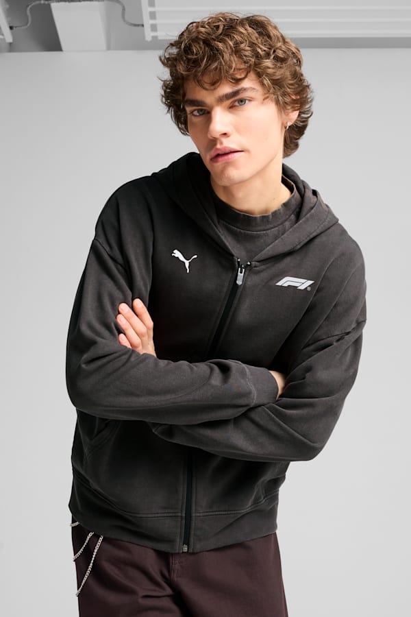 F1® Graphic Fullzip Hoodie Men, PUMA Black, extralarge