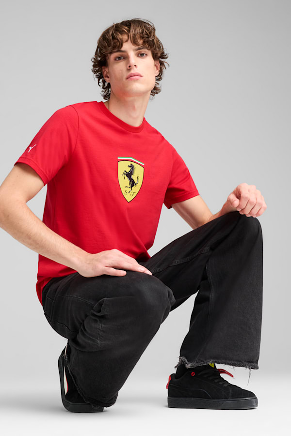 Scuderia Ferrari HP Race Coloured Big Shield Tee Men, Rosso Corsa, extralarge