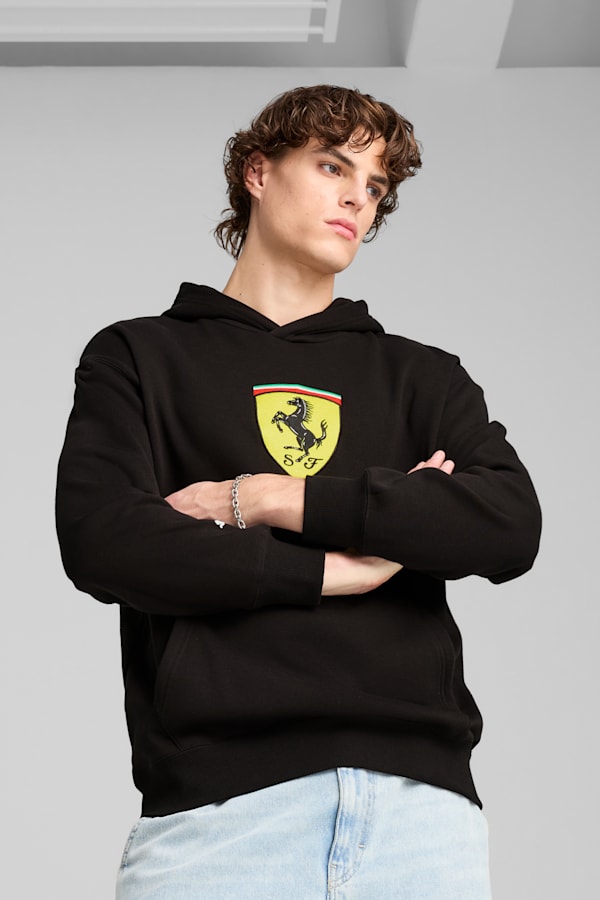 Scuderia Ferrari HP Race Big Shield Hoodie Men, PUMA Black, extralarge