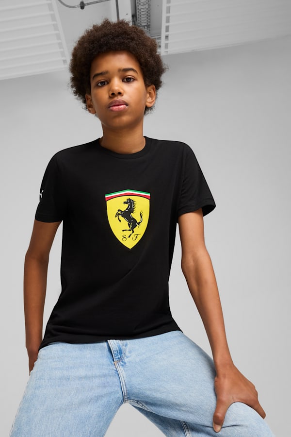 Scuderia Ferrari HP Race Colored Big Shield Tee Youth, PUMA Black, extralarge