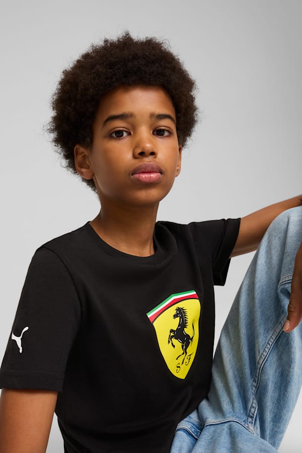 Scuderia Ferrari HP Race Colored Big Shield Tee Youth, PUMA Black, extralarge