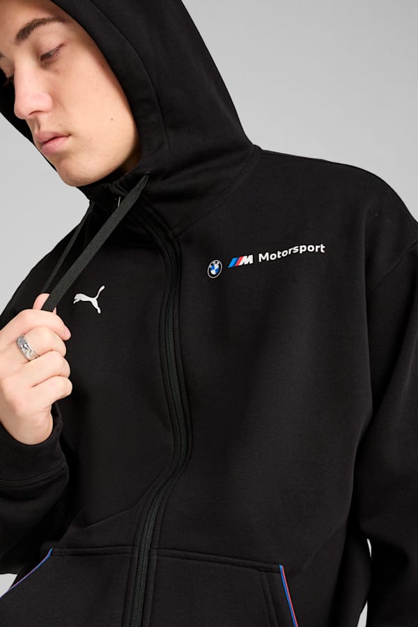 BMW M Motorsport Essentials+ Hooded Fleece Jacket Men, PUMA Black, extralarge
