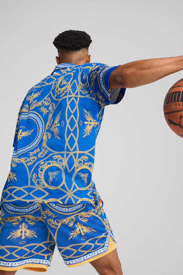 Melo Golden Basketball Shirt Men, PUMA Team Royal-AOP, extralarge