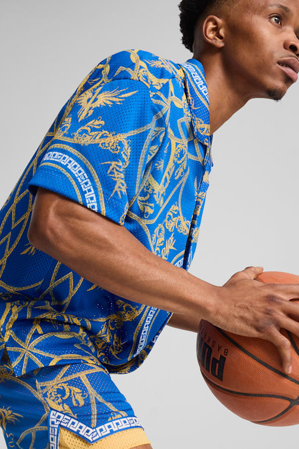 Melo Golden Basketball Shirt Men, PUMA Team Royal-AOP, extralarge