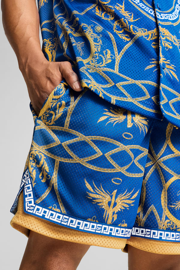 Golden Basketball Shorts Men, PUMA Team Royal-AOP, extralarge