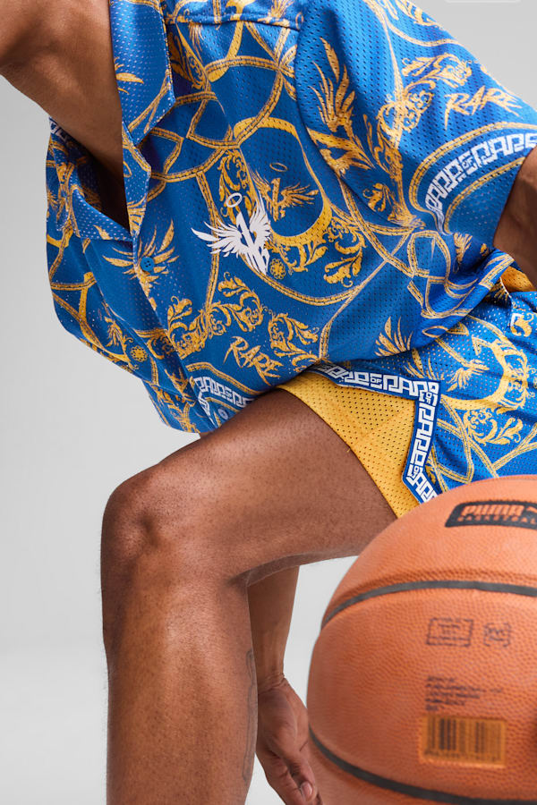 Golden Basketball Shorts Men, PUMA Team Royal-AOP, extralarge