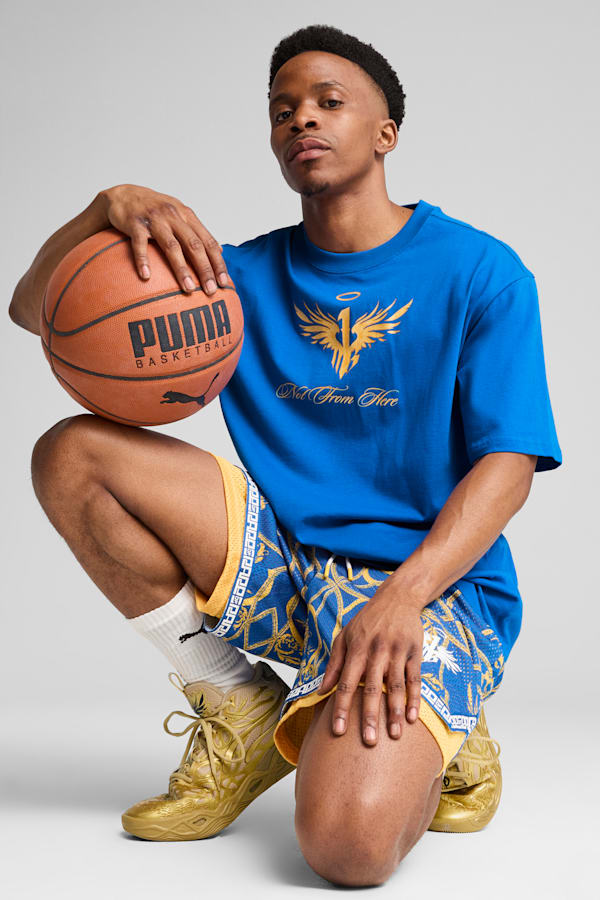 Melo Golden Basketball Tee Men, PUMA Team Royal, extralarge