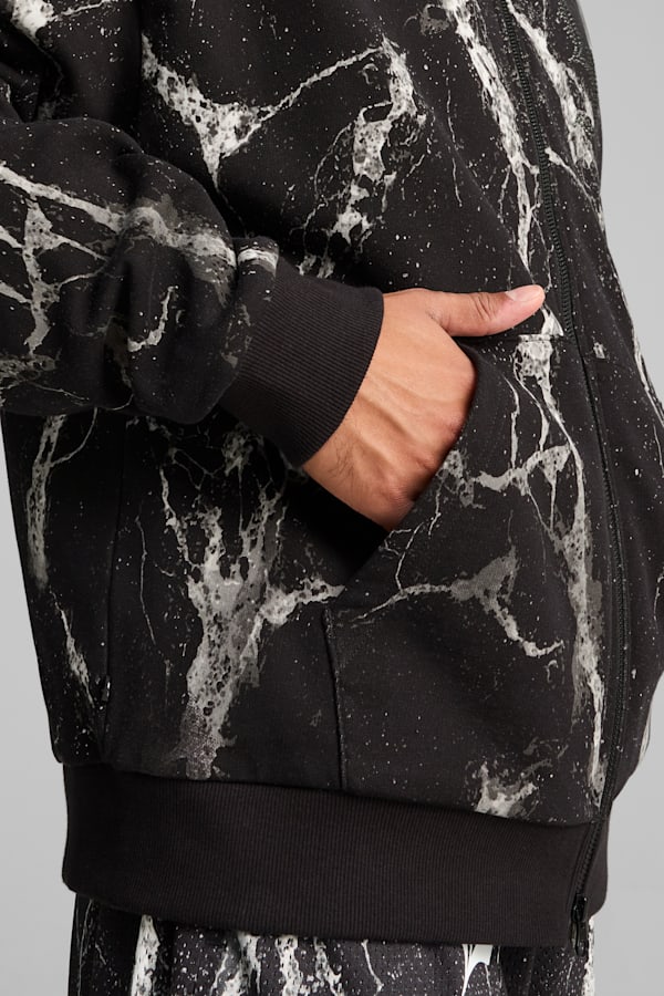 PUMA HOOPS x LAFRANCÉ Written in Chrome Hoodie Men, PUMA Black-Puma White AOP, extralarge