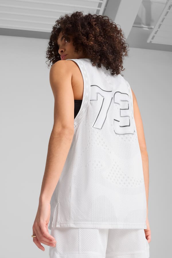 Jer-She Basketball Jersey Women, PUMA White-AOP, extralarge