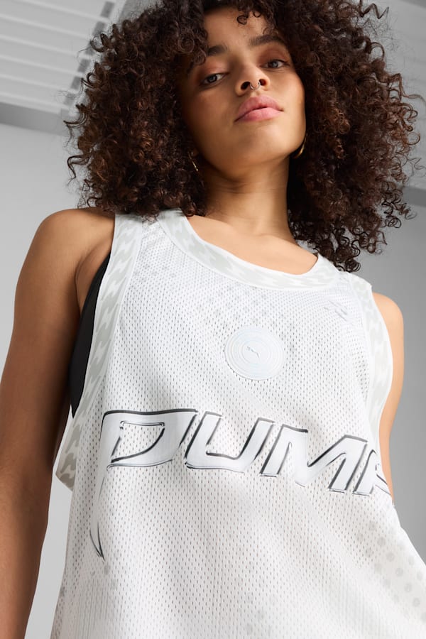 Jer-She Basketball Jersey Women, PUMA White-AOP, extralarge