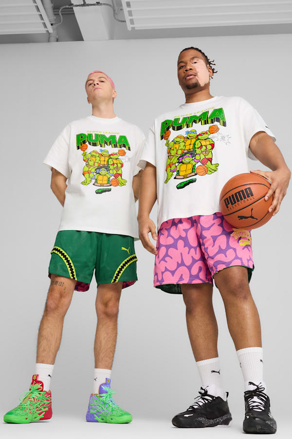 PUMA x TMNT Reversible Basketball Shorts Men, Vine-Ultra Violet-Fast Pink, extralarge
