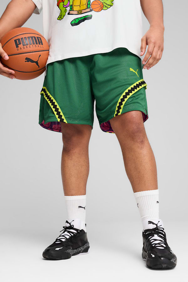 PUMA x TMNT Reversible Basketball Shorts Men, Vine-Ultra Violet-Fast Pink, extralarge