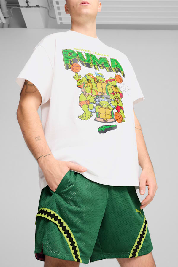PUMA x TMNT Reversible Basketball Shorts Men, Vine-Ultra Violet-Fast Pink, extralarge