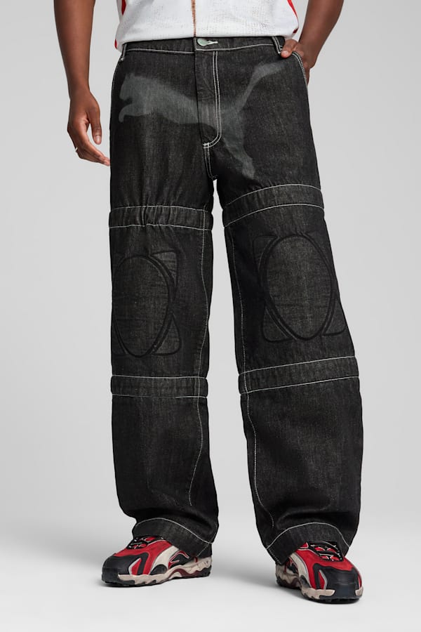 A$AP ROCKY x PUMA Knee Pad Pants Men, PUMA Black-Denim, extralarge
