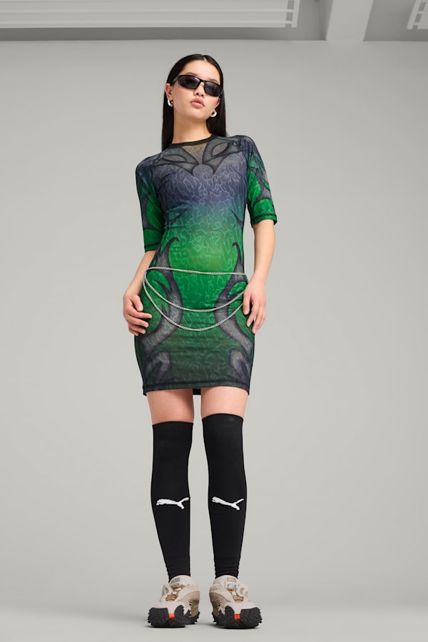 PUMA x ARIES Dress Women, Fluro Green Pes, extralarge