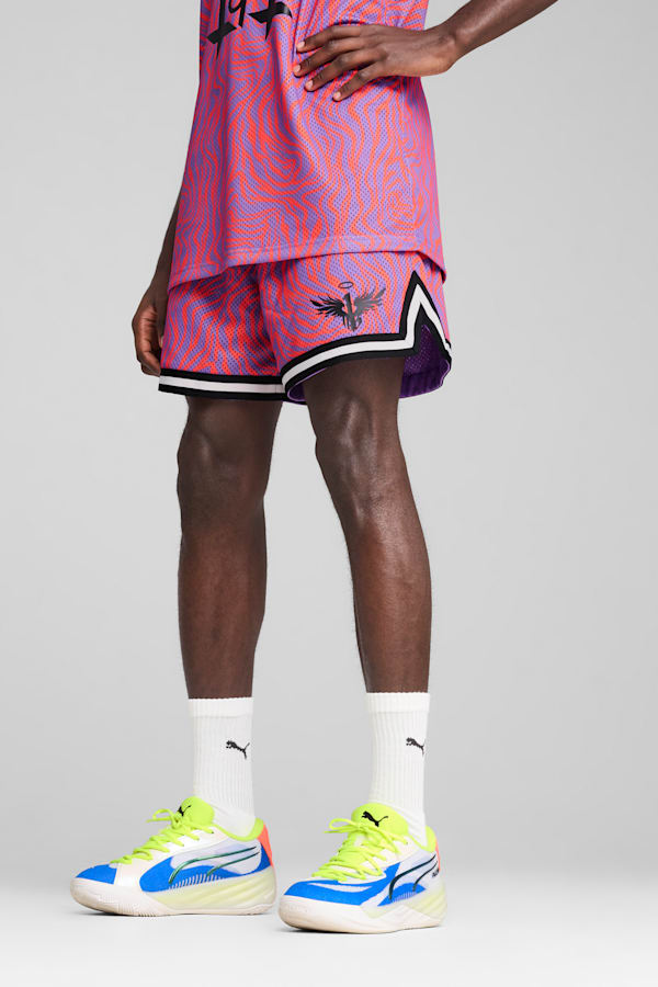 Melo x Neymar Jr Basketball Shorts Men, Soft Violet-AOP, extralarge