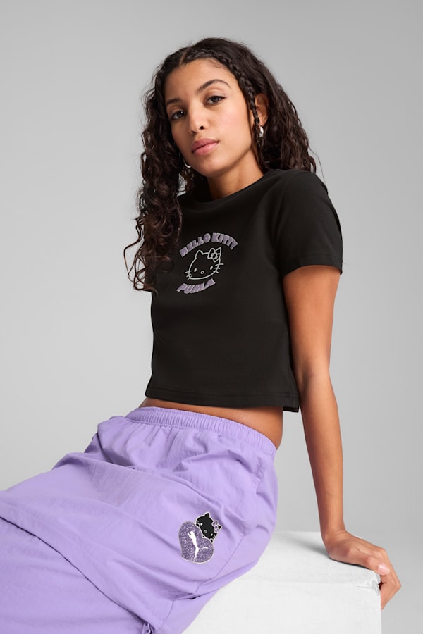 PUMA x HELLO KITTY AND FRIENDS Graphic Baby Tee Women, PUMA Black, extralarge-GBR