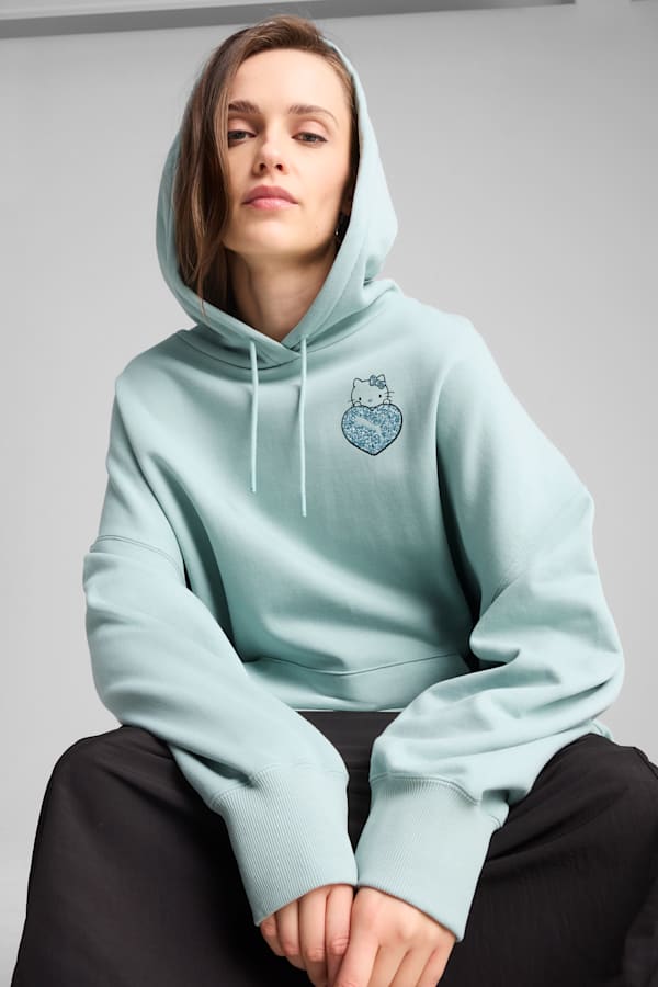 PUMA x HELLO KITTY AND FRIENDS Graphic Oversized Hoodie Women, Modern Mint, extralarge-GBR