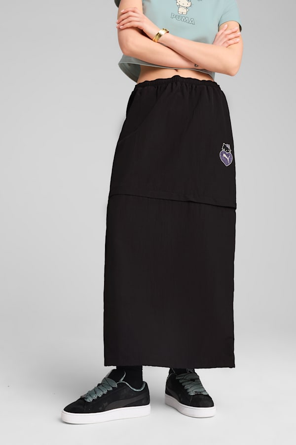 PUMA x HELLO KITTY AND FRIENDS Woven Maxi Skirt Women, PUMA Black, extralarge-GBR