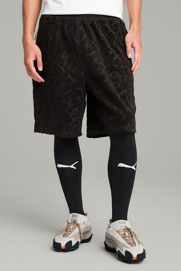 PUMA x ARIES Towelling Shorts Unisex, PUMA Black, extralarge