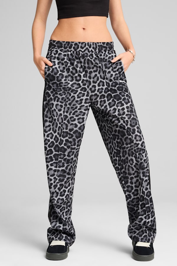 T7 LEO LUXE All-Over Print Straight Pants Women, PUMA Black, extralarge