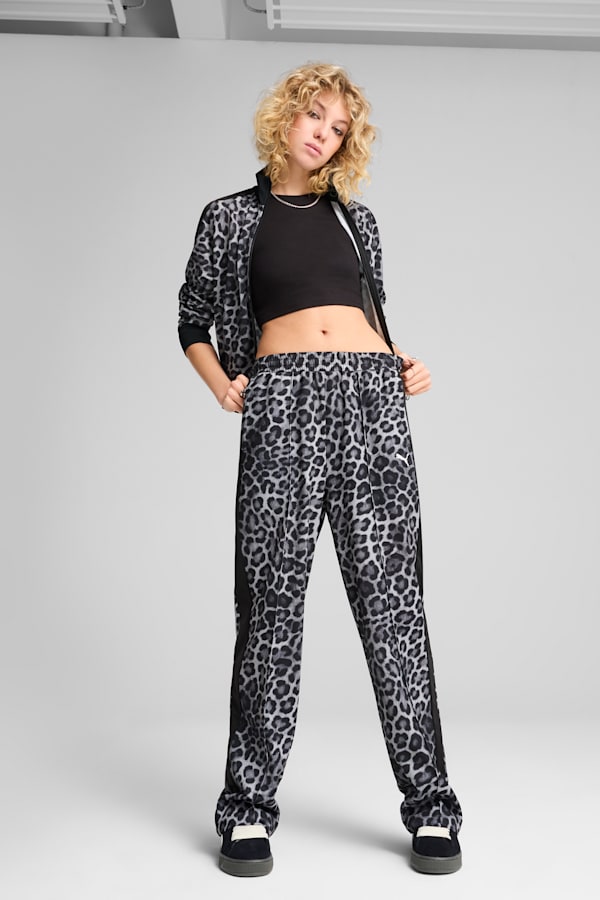 T7 LEO LUXE All-Over Print Straight Pants Women, PUMA Black, extralarge