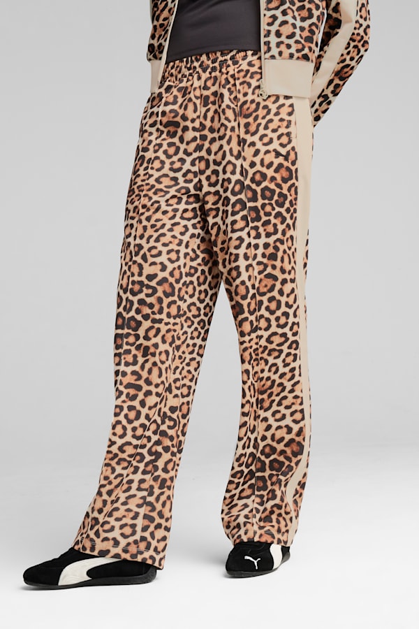 T7 LEO LUXE All-Over Print Straight Pants Women, Alpine Snow, extralarge