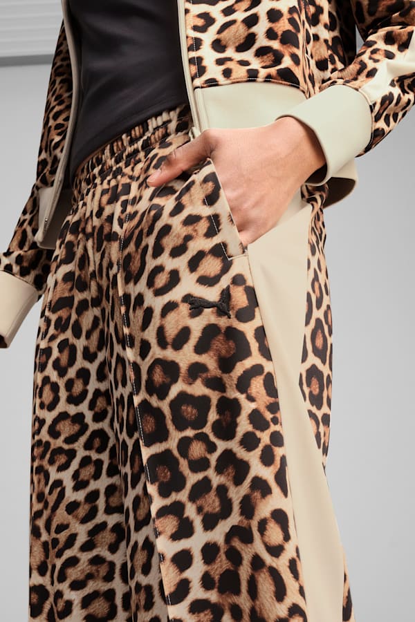 T7 LEO LUXE All-Over Print Straight Pants Women, Alpine Snow, extralarge