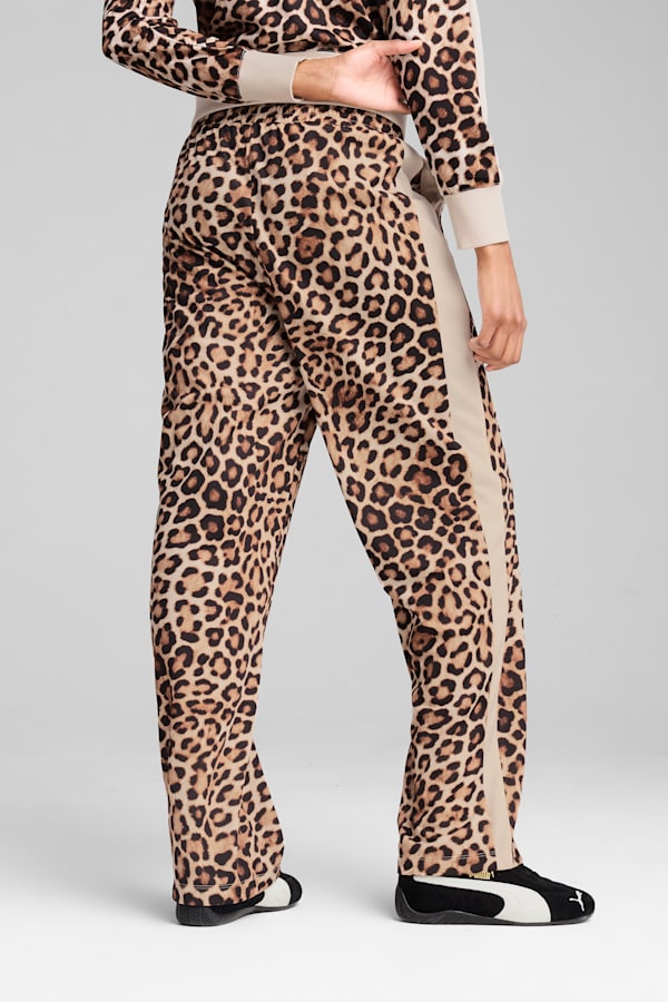T7 LEO LUXE All-Over Print Straight Pants Women, Alpine Snow, extralarge