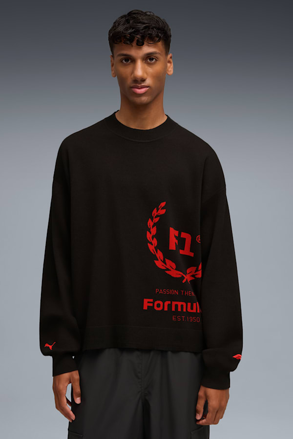 F1® 75 Yrs Knitted Crew Neck Men, PUMA Black, extralarge-GBR