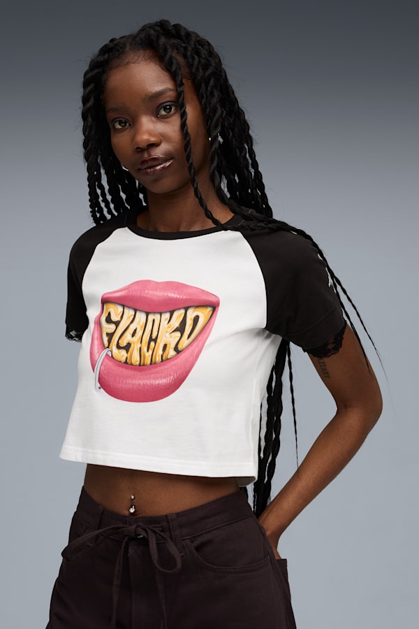 A$AP ROCKY x PUMA Flacko Smile Baby Tee Women, PUMA White, extralarge-GBR