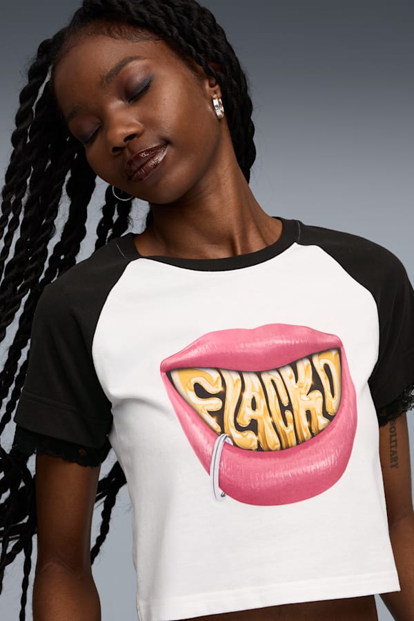 A$AP ROCKY x PUMA Flacko Smile Baby Tee Women, PUMA White, extralarge-GBR