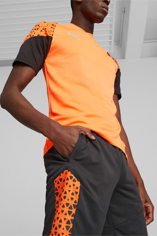individualCUP Football Training Shorts Men, PUMA Black-Ultra Orange, extralarge