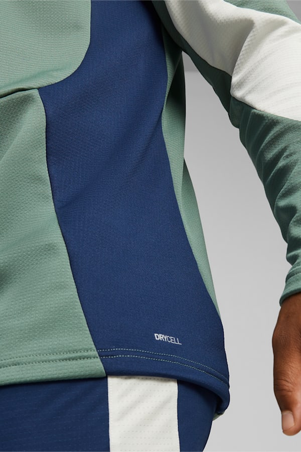 KING Pro Men's Football Quarter-zip Top, Sedate Gray-Persian Blue, extralarge-GBR